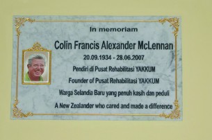 The Colin McLennan Memorial plaque in Yogyakarta